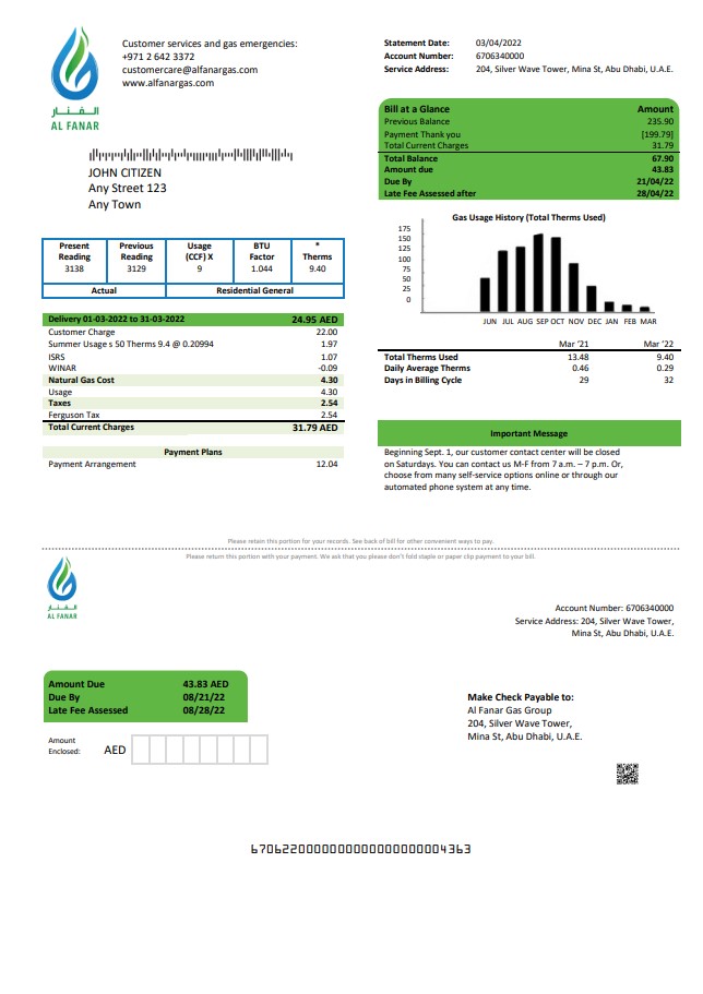 Minol USA business utility bill 
